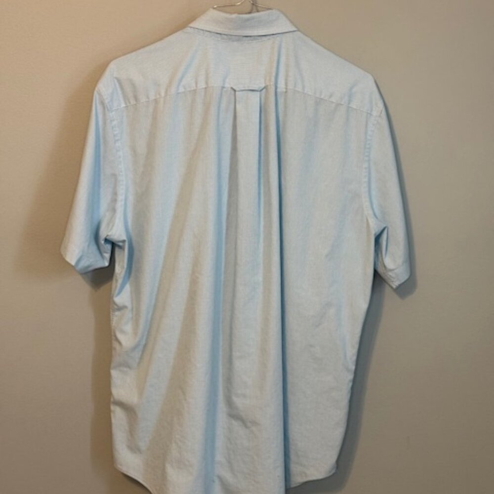 Nautica XL Men's Short Sleeve Button Down Shirt Light Blue Oxford Pocket Logo - Picture 3 of 6